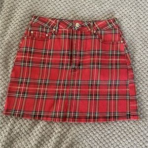 Forever 21 red plaid mini skirt